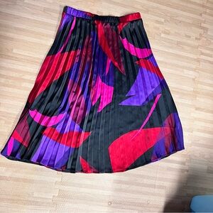 Nine West Black and Purple A-Line Skirt